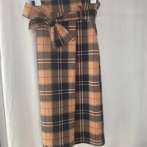 H&M plaid wrap pencil skirt Sz 4